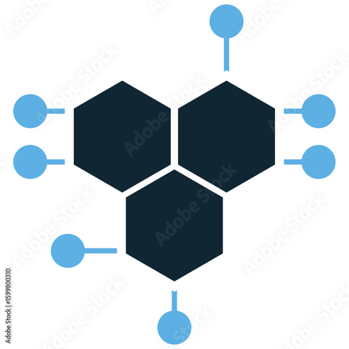 Nano tech icon vector, representing miniaturized technology and molecular engineering. Ideal for advanced science, futuristic research, or material innovation
