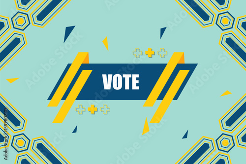 Vector banner. Megaphone with vote speech bubble. Loudspeaker. Banner for business, marketing. Banner design vector illustration.
