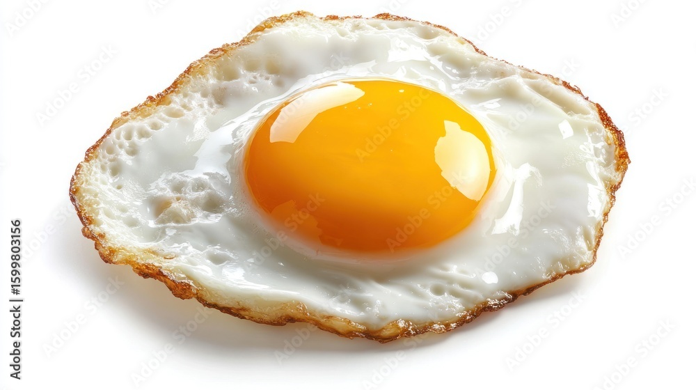 Close up of fried egg sunny side up breakfast food yolk protein delicious meal Close up of fried egg sunny side up breakfast food yolk protein delicious meal