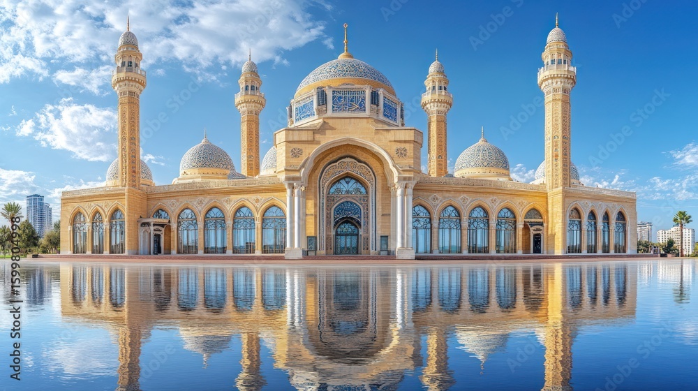 Fototapeta premium Grand Mosque reflected in tranquil water