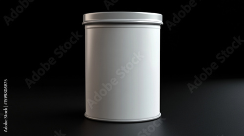Blank tin can on dark background