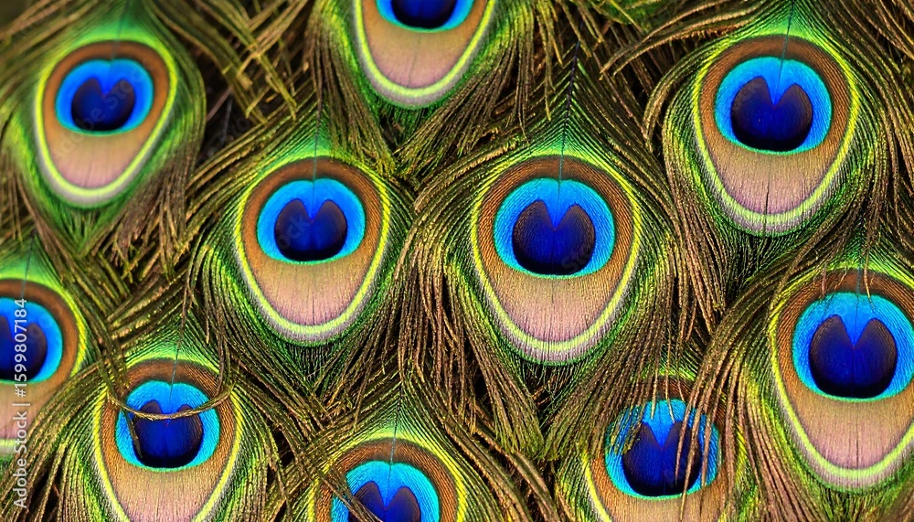 Obraz premium Close-up peacock feather pattern
