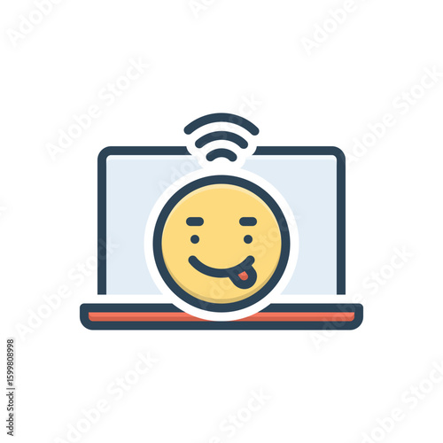Color illustration icon for internet joke
