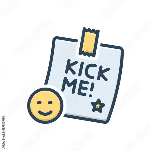 Color illustration icon for kick me