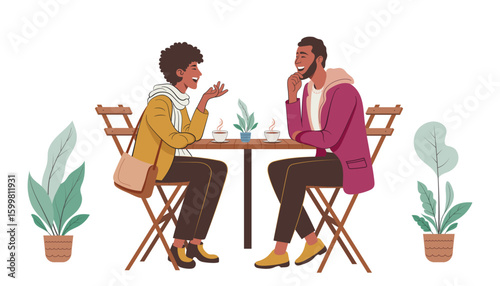 Concept of Light Moments at the Cafe, Laughter, Stories, and Closeness