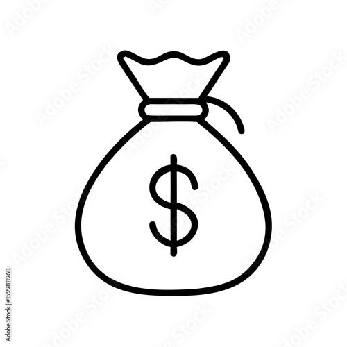 Money bag icon representing financial concepts and wealth  