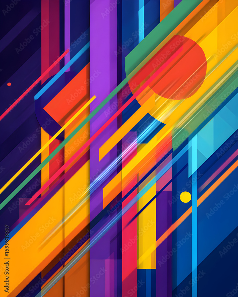 Fototapeta premium Abstract geometric color blocks