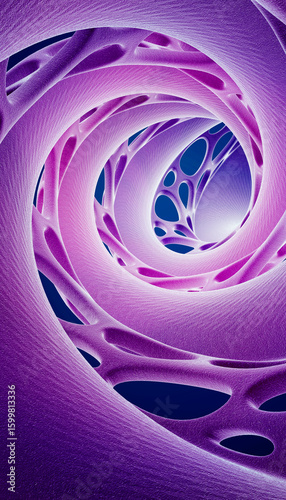 Εκτύπωση καμβά Abstract purple and pink spiral with intricate organic patterns and a sense of depth