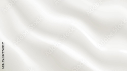 Abstract waving white textile background milk creamy oil wavy texture surface liquid pattern wave silk satin fabric cloth fluttering material animation motion design business ads wallpaper