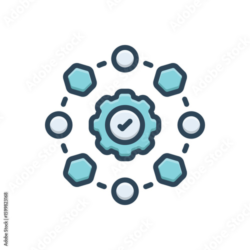 Color illustration icon  for proven method