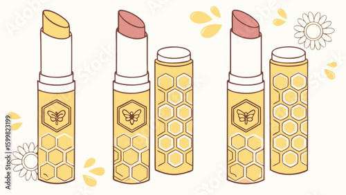 Natural lip balm honey organic skincare beauty product for healthy lips and moisturizing treatment 100