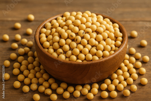 Wooden bowl overflowing with colorful Easter chick decorations.
