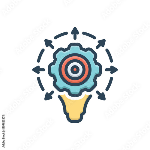 Color illustration icon  for successful techniques