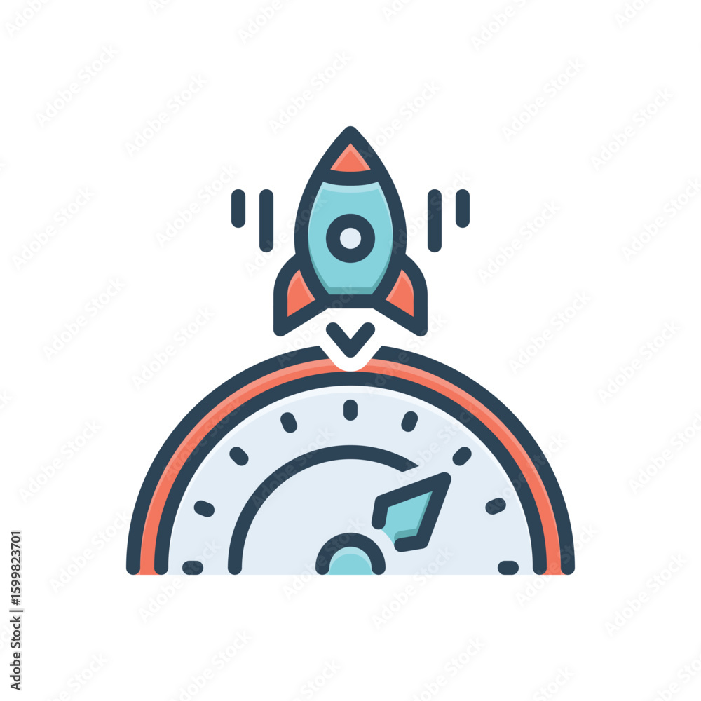 Fototapeta premium Color illustration icon for superior performance