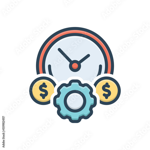 Color illustration icon  for efficient processes