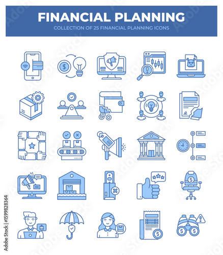 Financial Planning Icons. A Comprehensive Guide to Financial Management