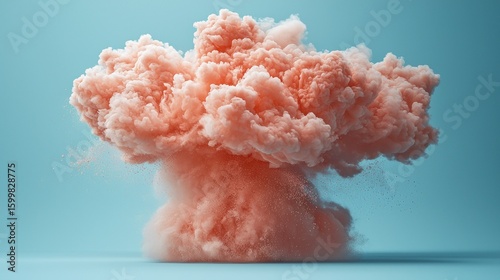 Peach Colored Smoke Cloud Explosion, Abstract Art Photography