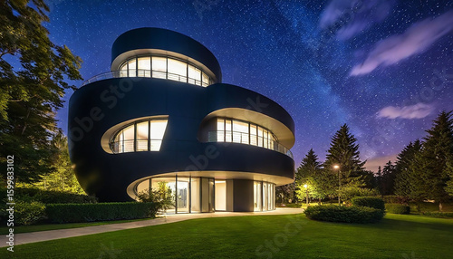 A futuristic house design by Klaus-Jürgen Schmid, showcasing innovative architecture and sustainable features.