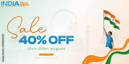 15th August, India Independence Day Sale: 79 years of. Indian Independence Day Sale Banner, 15 August Sale. Poster. Banner, Sale. offer. and. Web Banner.
