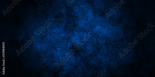Abstract dark blue grunge natural smooth cement concrete floor and plaster dirty wall background texture. blue marble texture and blue paper texture. plastered long panoramic concrete wall background.