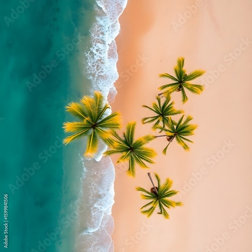 Tropical Beach with Palm Trees
