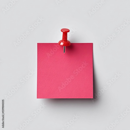 A red sticky note pinned on a gray background, ideal for reminders and notes in office settings.