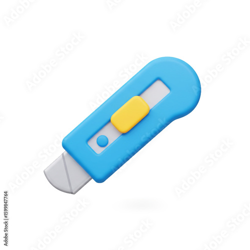 Utility Cutter Icon: A minimalist, colorful utility cutter isolated, perfectly conveying the essence of precision and usefulness. A versatile tool.