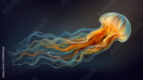 swimming through a neon-lit data ocean with glitch effects