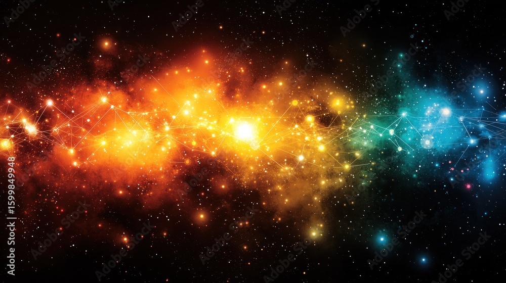 Fototapeta premium Cosmic Nebula: A Celestial Tapestry of Light and Connection