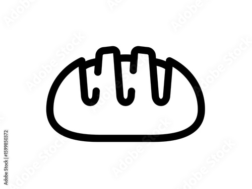 Simple line art illustration of a loaf of bread.