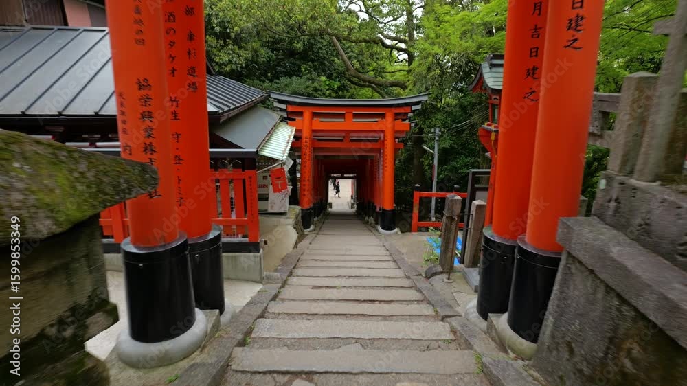 Mont Inari Kyoto Stabilized Walk Through Fushimi Inari Red Torii Gates in Kyoto, Japan ...