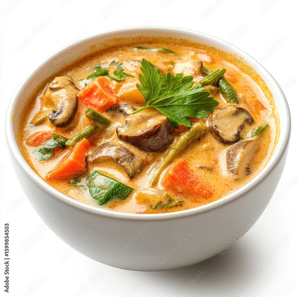 Hot chicken noodle soup with vegetables in a bowl, a healthy and delicious meal