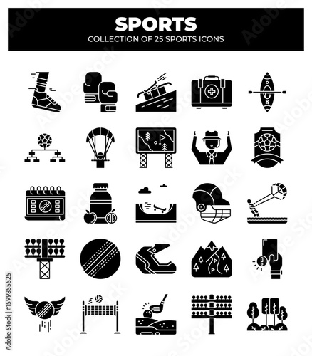 Collection of 25 Sports Icons. A Visual Guide to Various Sports