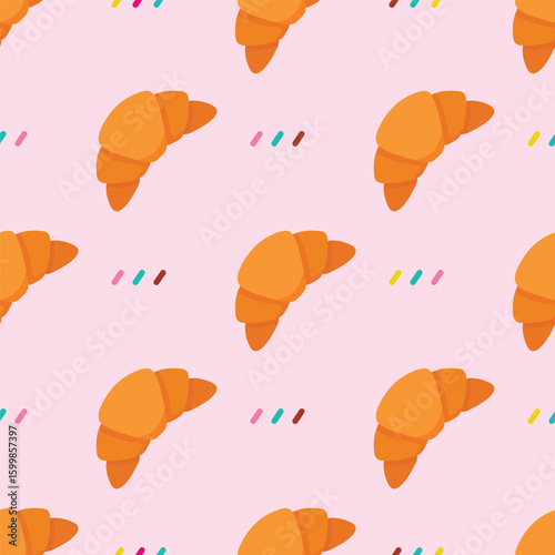 Seamless pattern of plain croissant