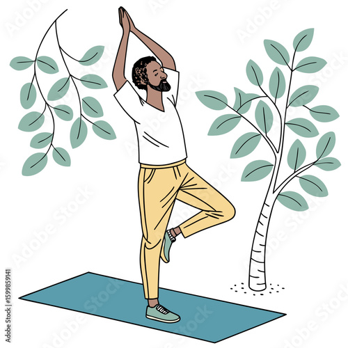 man doing yoga