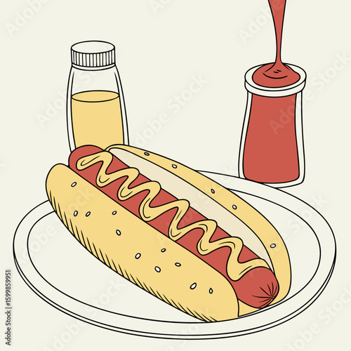 hot dog vector illustration