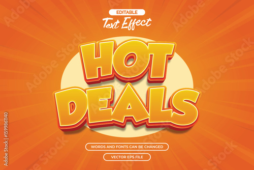 Hot deals editable text effect with 3d text style and with comic background