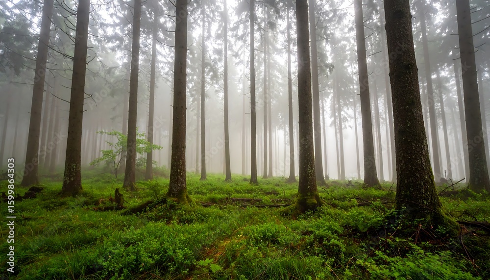 Obraz premium Misty forest floor