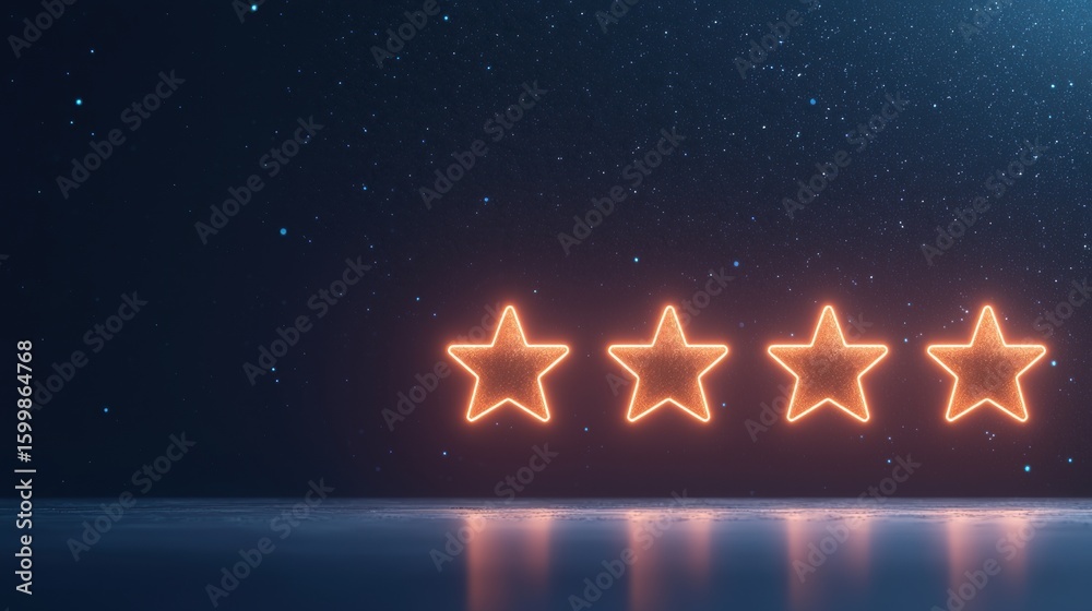 Naklejka premium Rating User clicking on a five star rating while reviewing a purchased product.