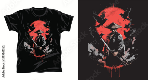 Samurai graphic t shirt design print