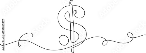 Elegant dollar sign with decorative flourishes currency money
