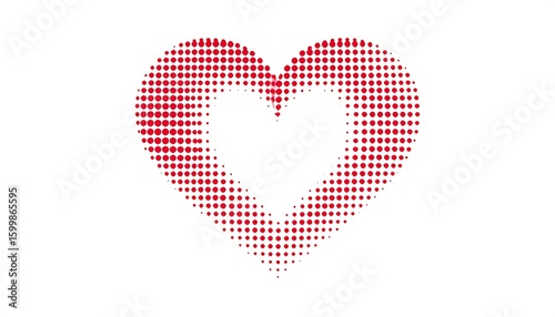 Red heart graphic, dotted pattern