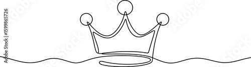 Elegant royal crown abstract line art regal