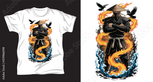 Samurai graphic t shirt design print