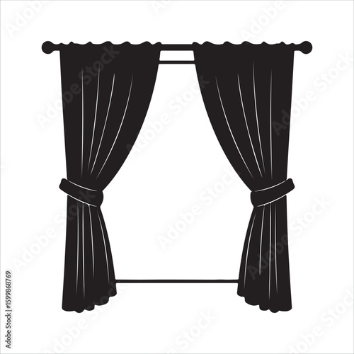  Elegant Tie-Back Window Curtains Silhouette 