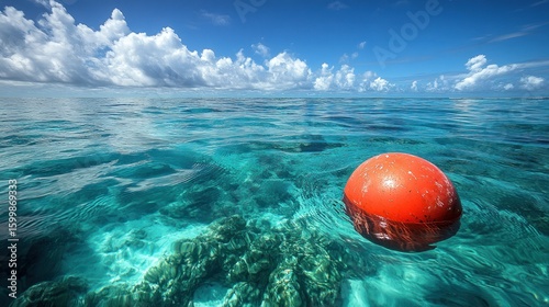 Wallpaper Mural Ocean buoy floats atop coral reef Torontodigital.ca