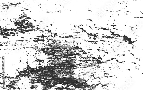 Rough textured surface with dark distressed patches and white background abstract black