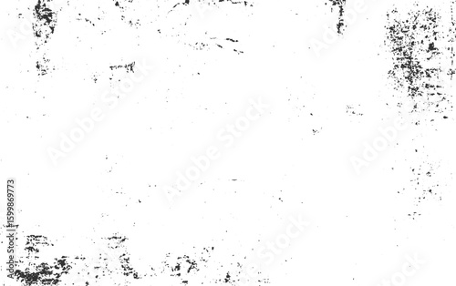 White background with black distressed grunge texture abstract