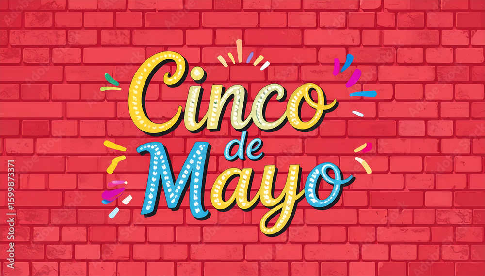 Obraz premium Cinco de Mayo Brick Wall Banner.