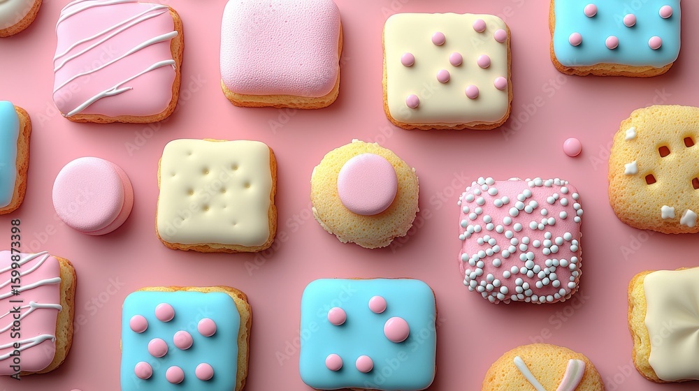 Delightful Pastel Cookies: A Sweet Collection of Square Treats Delightful Pastel Cookies: A Sweet Collection of Square Treats